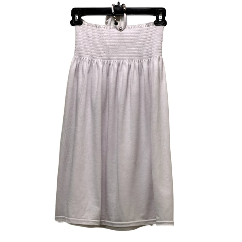 White Beaded Halter Dress Size: Bust 10" | Length 24"